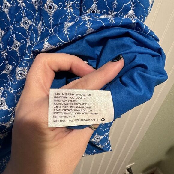 Rhode Target Blue Eyelet Mini Dress Size XL - Picture 7 of 8